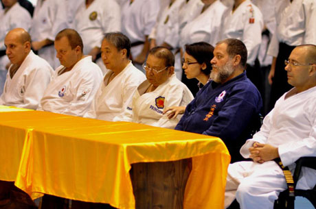Hanshi Robert Manole VIII.DAN, Kancho Yashuo Kawano IX.DAN,Hanshi Uchiyama Koji VIII.DAN, Shihan Gregor László VI.DAN, Renshi Ivica Zdravkovic VII.DAN